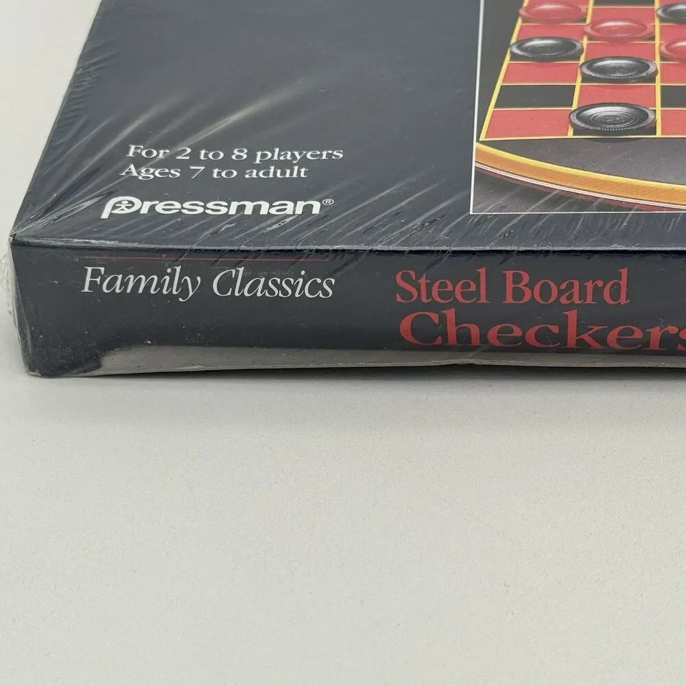 Vintage Chinese Checkers/Checkers Game Board Pressman 90s Steel Metal Board NEW